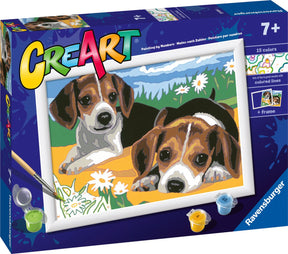 Ravensburger Creart Beagle Szczenięta - Malowanie po numerach dla dzieci