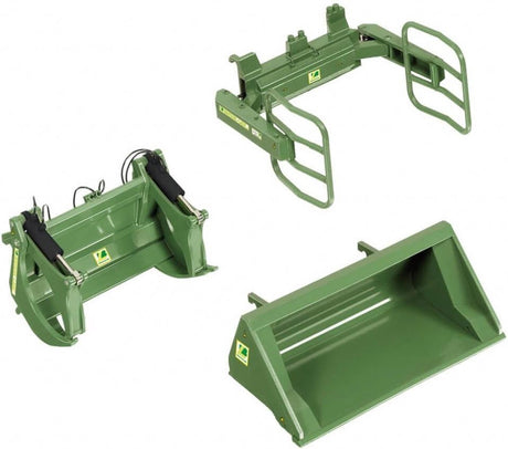 Zestaw oprzyrządowania do ładowacza czołowego John Deere w kolorze zielonym