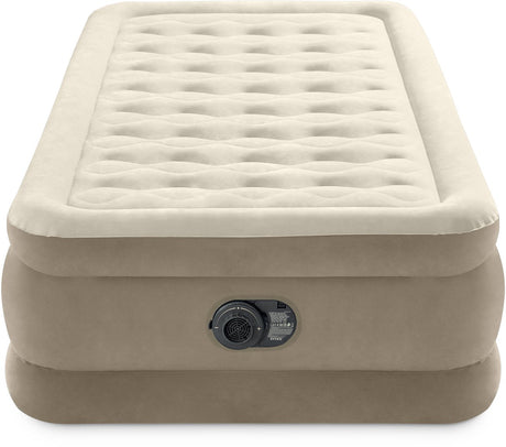 Intex twin ultra pluszowy materac dmuchany z wbudowaną pompką - 191x99x46 cm