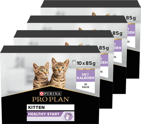 Opakowanie zbiorcze dla kociąt Pro Plan Zdrowy Start - mokra karma dla kotów - indyk - 40x85 g