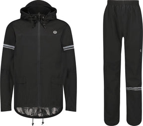 Agu original regenpak uniseks waterdicht - zwart - waterkolom 5.000 mm - jas en broek - inclusief opbergtasje