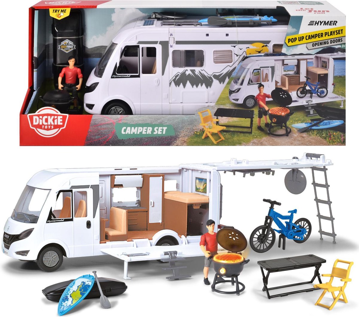 Dickie Toys Hymer Camper - 30 cm - akcesoria oświetleniowe - pojazd zabawkowy