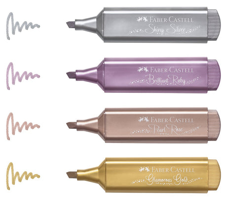 Marker tekstowy Faber-castell Faber Castell - metaliczny - 4 sztuki w różnych kolorach - zakreślacz - fc-154640