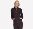 Skechers goluxe rib 1 4 zip dames trui - bruin