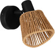 Eglo keelby spot - e14 - 11 cm - zwart natuurlijk bruin - papier - kantelbaar