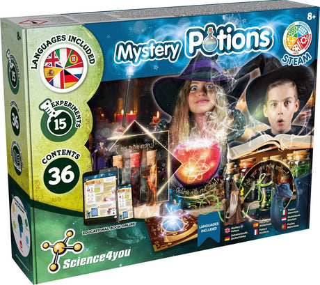 Science 4 you science4you tajemnicze mikstury – pudełko do eksperymentów chemicznych – 25 magicznych eksperymentów z kolorową pianką – od 8 lat