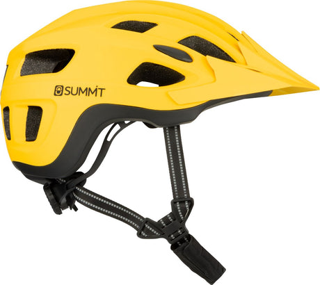 Summit fietshelm - met led verlichting - verstelbaar 55-59 cm- geel m