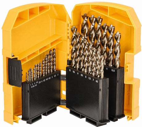 Dewalt dt4957 29-częściowy zestaw wierteł do metalu hss e kobalt w kasecie