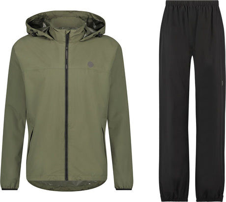Agu go regenpak essential dames heren - groen - m - waterdicht ademend