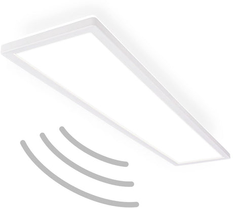 B.k.licht move - lampa sufitowa LED - oświetlenie łazienki - IP44 - lampa sufitowa z czujnikiem ruchu - 98 x 20 x 3 cm - biała