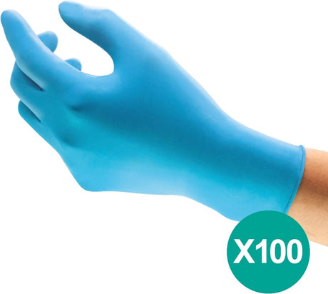 Ansell touchntuff® 92-670 - nitril wegwerp handschoenen, latexvrij, poedervrij, l, blauw, 100 stuks (0.11-0.13mm)