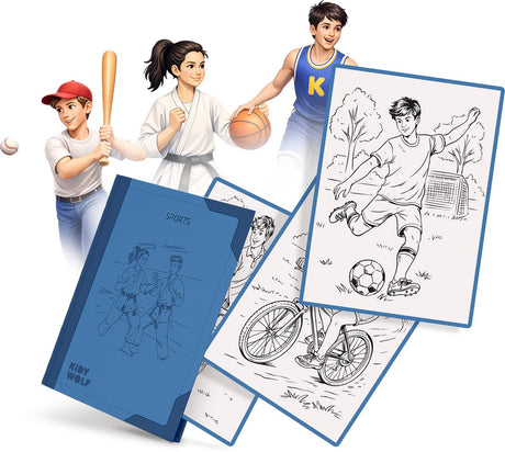 Kidywolf kidydraw-pad refill – sports – 30 illustraties - 8+