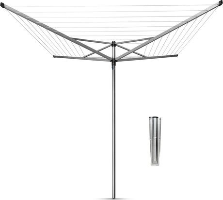 Suszarka do ubrań Brabantia - 40 m - z metalową kotwą uziemiającą - metaliczna szarość