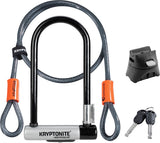 Kryptonite kryptolok standard mini-7 U-lock z linką - rower - art-2 lock - rower U-lock (elektryczny) - 17,8x8,2 cm - kabel o długości 120 cm - pomarańczowo-czarny