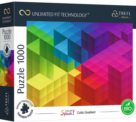 Puzzle Trefl 1000 elementów - sześcienny gradient fsc mix 70% kolorowy.
