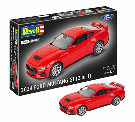 Revell model samochodu - 07743 ford mustang gt 2024 - amerykański samochód plastikowy - 1:25 - modelarstwo