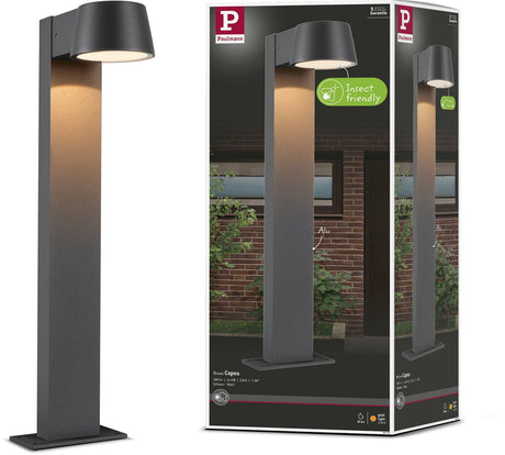 Lampa słupkowa LED Paulmann Capea przyjazna dla owadów ip44 500 mm 2200k 6w 450lm 230v 98° antracyt aluminium