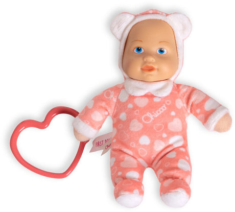 Chicco my doudou doll - moja mała lalka - miękka przytulanka z gryzakiem w kształcie serca - łososiowy róż (0m+)