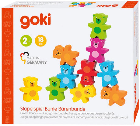 GOKI Drewniane kolory niedźwiedź, w stosie, 9dlg.
