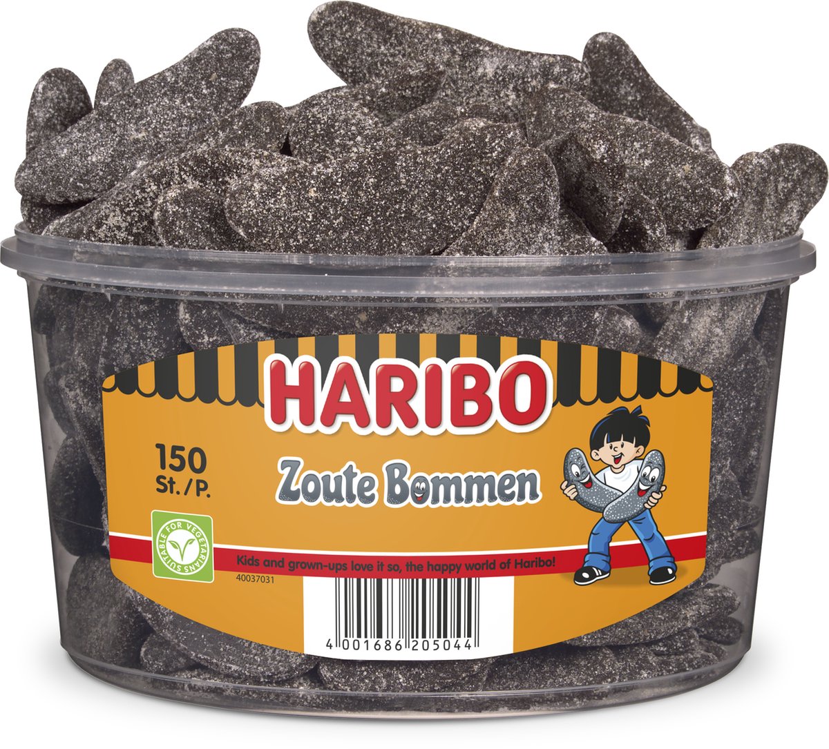 Haribo Słone Bomby - kwaśne cukierki o smakach owocowych - silos 150 sztuk