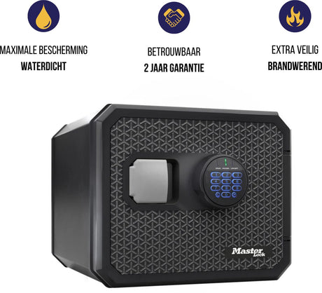 Sejf wodoodporny i ognioodporny Masterlock - zamek szyfrowy - sejf - sejf elektroniczny - 34,8 x 41,7 x 41,8 cm - fpw082ftcml
