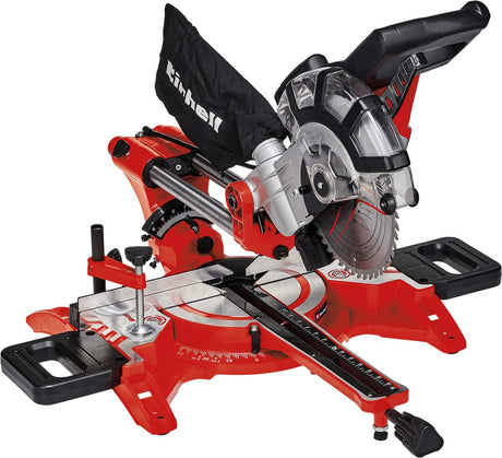 Elektryczna piła ukośna promieniowa Einhell tc-sm 2131 2 dual - 1800w - ø210 mm - głowica piły odchylana w lewo i prawo - z laserem - w komplecie. Brzeszczot o 48 zębach