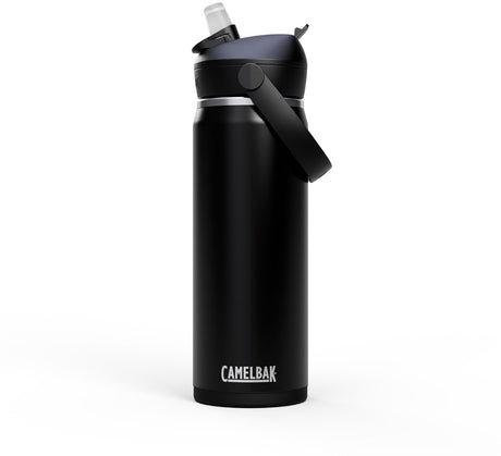 Camelbak Wellness butelka do picia ze słomką - 600 ml - stal nierdzewna - ze słomką - termoizolacyjna butelka na wodę - czarna