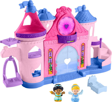 Zamek małych ludzi Fisher Price - magiczny zamek księżniczki Disneya - ze światłem i tańcem - zestaw figurek do zabawy