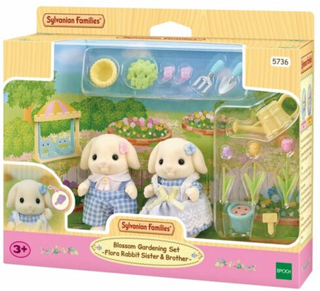 Sylvanian rodziny 5736 zestaw ogrodniczy kwiaty lop królik brat siostra