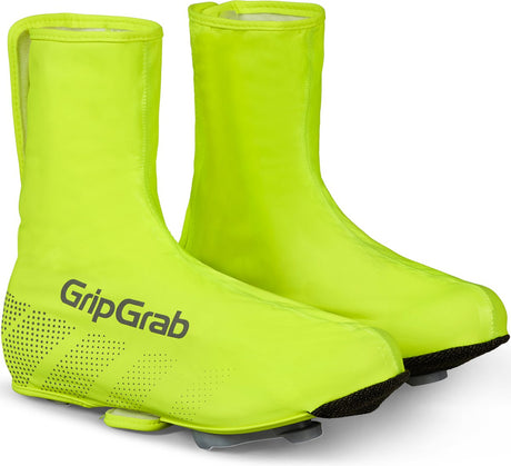 Gripgrab - wodoodporne ochraniacze na buty rowerowe wyścigowe Ride, przeciwdeszczowe ochraniacze na buty rowerowe - żółte hi-vis - unisex - rozmiar l (42 43)