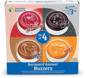 Learning resources antwoordknop buzzers met dierengeluiden (set van 4)