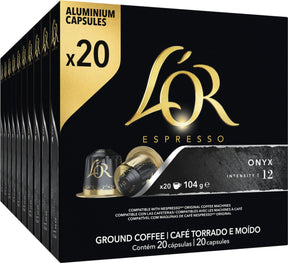 L'or espresso onyx koffiecups voordeelpak - 10 x 20 capsules