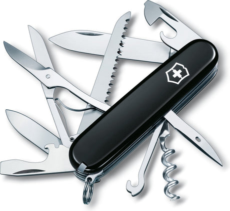 Szwajcarski scyzoryk Victorinox Huntsman - 15 funkcji - czarny - stal nierdzewna