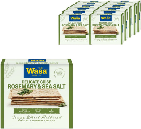 Wasa delikatna chrupiąca sól morska rozmarynowa - krakers - 10 x 190g