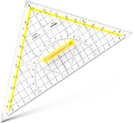 Trójkąt rysunkowy Aristo - skala 22cm - sztywny - przezroczysty - z wyjmowanym uchwytem - ar-1650 4