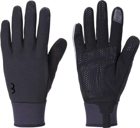 Bbb cycling controlzone fietshandschoenen winter - 5 - 10 ℃ - winddichte wielrenhandschoenen heren dames - sporthandschoenen - touchscreen compatibel - zwart - maat l - bwg-36 l