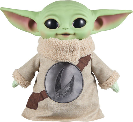 Mattel star wars the mandalorian grogu film grogu rondel ontwerp vinyl hoofd zacht pluchen lijfje - knuffel van 28 cm
