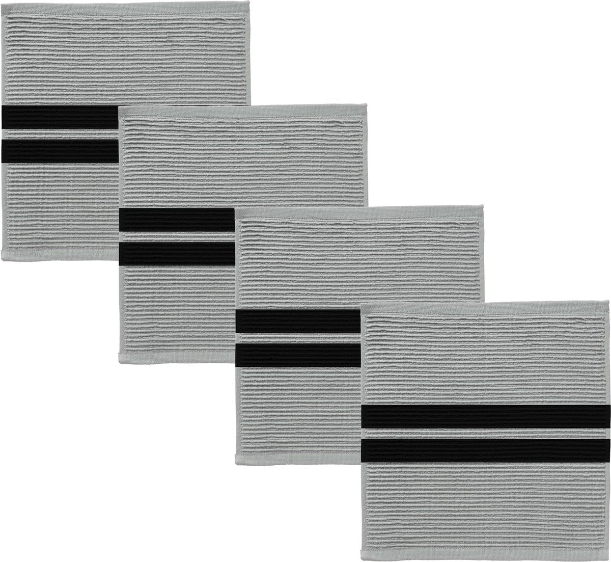 Ddddd - 4x vaatdoek - baxter - 30x30 cm - grijs - set van 4 stuks