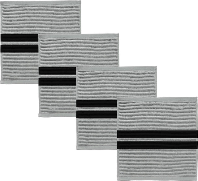 Ddddd - 4x vaatdoek - baxter - 30x30 cm - grijs - set van 4 stuks