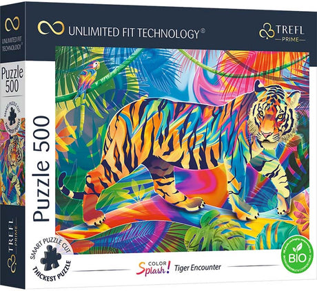 Trefl puzzel 500 stukjes tiger spotkanie fsc duurzaam karton.