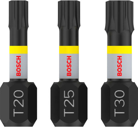 Seria Bosch Impact Control - zestaw bitów Torx - t20, t25, t30 - 25mm
