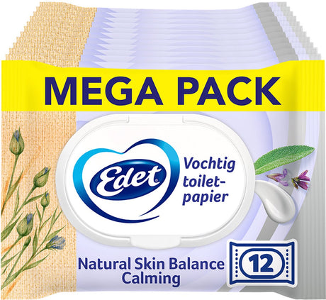 Papier toaletowy wilgotny Edet Natural Skin Balance - 12 x 42 = 504 ark