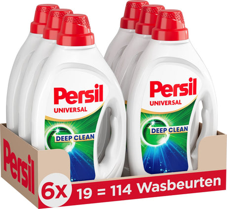 Persil żel uniwersalny - detergent w płynie - do wszystkich kolorów prania - silne usuwanie plam - 6 x 19 prań - opakowanie ekonomiczne