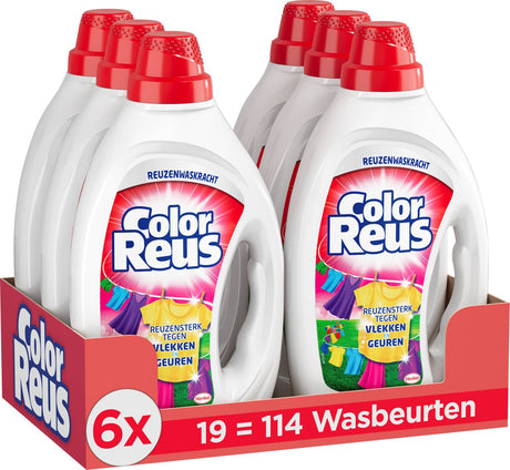 Żel Color Reus - płynny detergent - pranie kolorowe - 6 x 19 prań - opakowanie ekonomiczne