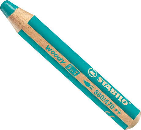Stabilo woody 3 in 1 - multitalent potlood - turquoise - per stuk