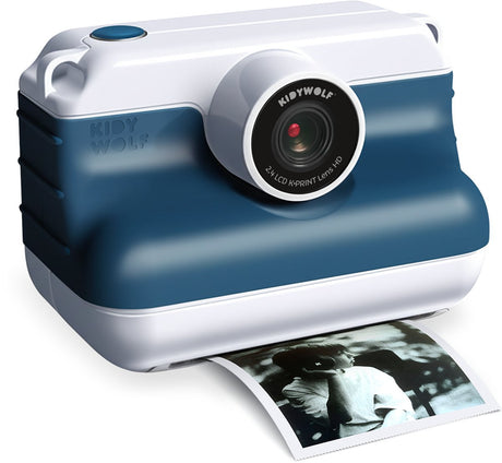 Aparat natychmiastowy Kidywolf k-print z drukarką termiczną niebieską – druk bezpośredni bez atramentu, 8mp, 1080p - 8+
