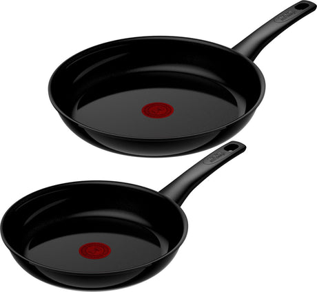 Tefal renew black on - zestaw patelni ceramicznych - ø24 ø28 cm - bez pfas - nadaje się do indukcji