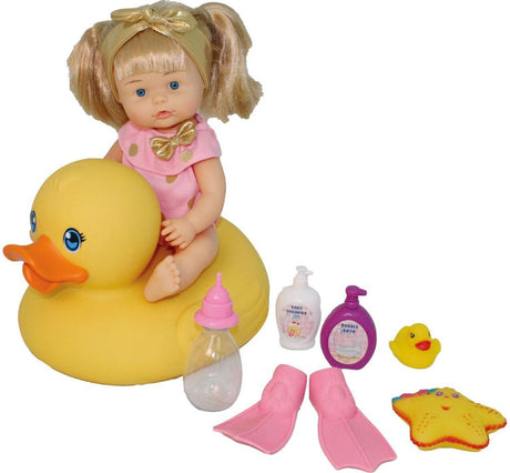 Lalka Dimian z gumową kaczką i dodatkami - baby nena.
