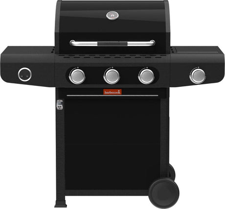 Barbecook siesta 310 grafit - grill gazowy - 3 palniki - z bocznym palnikiem - 1 stały stolik boczny - 124x56x118cm