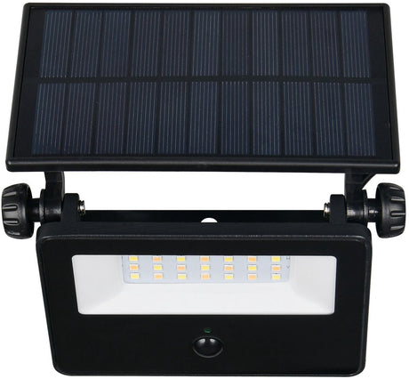Rl live your light reality moura - wandlamp - zwart mat - incl. 1x smd 10 w - instelbare lichtkleur - bewegingssensor - wandmontage - oplaadbaar - snoerloos - solar - zonne-energie - kantelbaar - geheugenfunctie via de wandschakelaar - buitenverlichting -